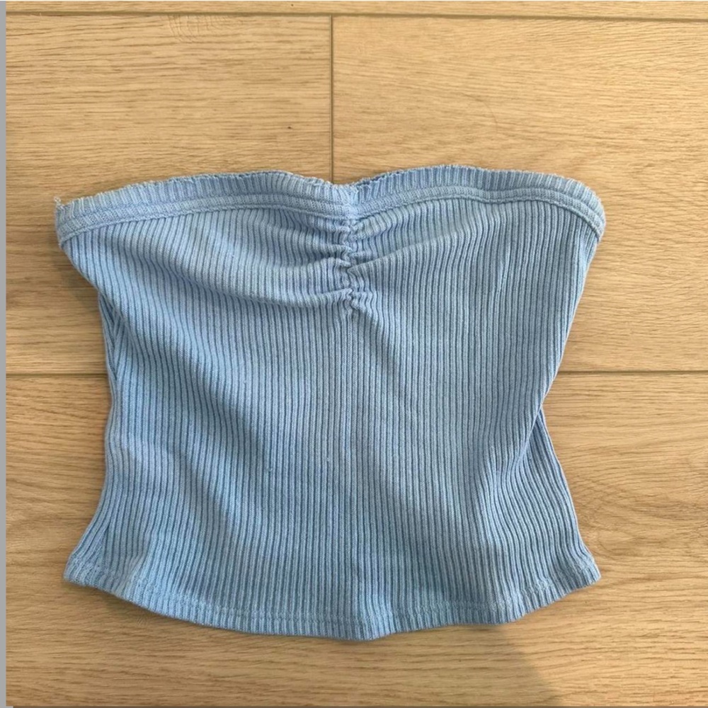 Urban Outfitters Light Blue Ribbed Women Tube Top